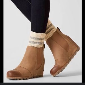 Sorel Leather Lea Ankle Wedge Bootie